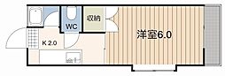エクシード真砂 1Kの間取図画像
