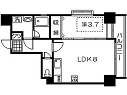 大黒町申館 1LDKの間取図画像