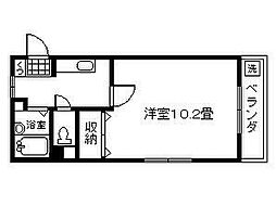 カーサデルソル 1Kの間取図画像