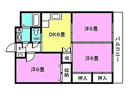ピアメゾン 3DKの間取図画像