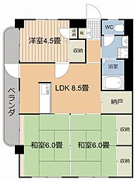 カンフォトとそ 3DKの間取図画像