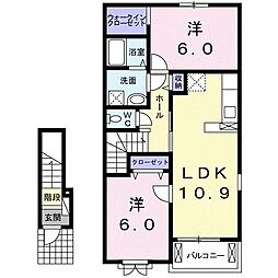 サン・スカイ4 2LDKの間取図画像