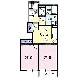 ブライト・フヂ 2DKの間取図画像