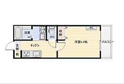 輝BASE 1Kの間取図画像