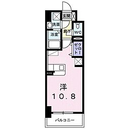 ルーカスいづろ ワンルームの間取図画像