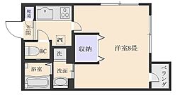 ティダ荒田 1Kの間取図画像