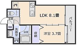 大黒町申館 1LDKの間取図画像