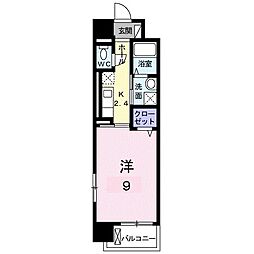 ウェーブ2 1Kの間取図画像