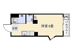 グランデBWM ワンルームの間取図画像