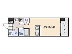 ビューハイツ早崎 ワンルームの間取図画像