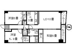 ベハークレッヘ・ハウゼ 3LDKの間取図画像