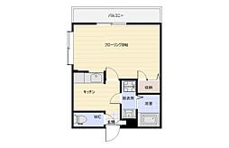 ポラリスたか月 1Kの間取図画像