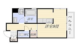 尾堂ビル ワンルームの間取図画像
