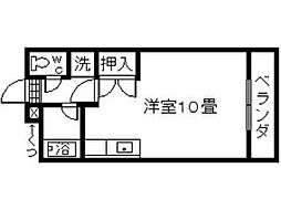 ユースドールＡ 3階ワンルームの間取り