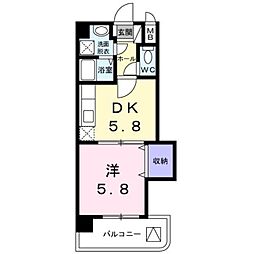 ラフィネＴ．Ｍ．Ｉ 5階1DKの間取り