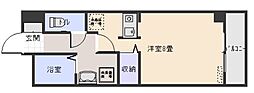 小松原レジデンス 2階ワンルームの間取り