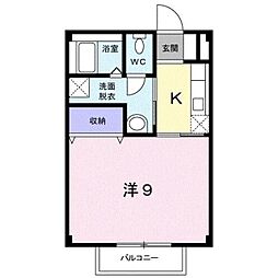 ドマーニＫ 1階1Kの間取り
