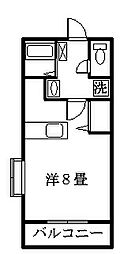 パールマンション ワンルームの間取図画像