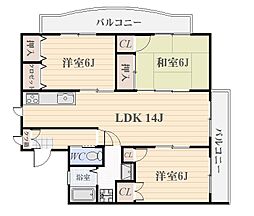 ルネッサンス・木元 3LDKの間取図画像
