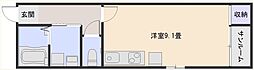 AGハイムB棟 ワンルームの間取図画像