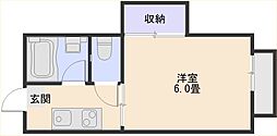 コーポ・サンライズ 1Kの間取図画像