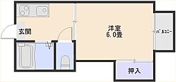 コーポ・サンライズ 1Kの間取図画像