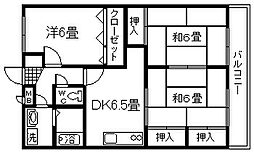 ユーシンハイツ1 3DKの間取図画像