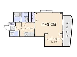 オーガスタ 1Kの間取図画像