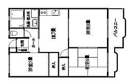 マンションインペリアル 3DKの間取図画像