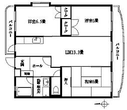リブェール・T 3LDKの間取図画像