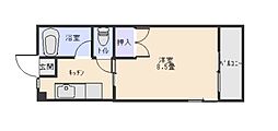メゾン黒木 1Kの間取図画像