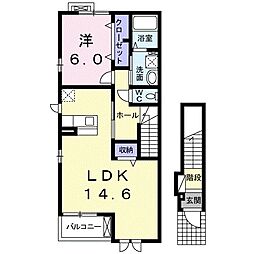 ブライト1 1LDKの間取図画像