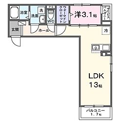 グレイスフル9 1LDKの間取図画像