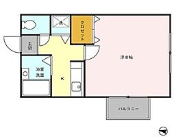 メゾンミニヨン 1Kの間取図画像