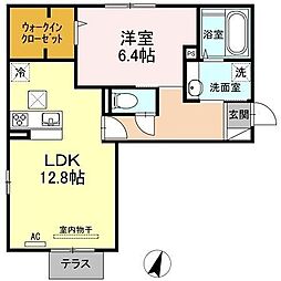 ポラリスうすき 1LDKの間取図画像