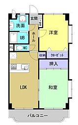 コンフォート坂之上 2LDKの間取図画像