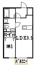 モナリエ東谷山 1LDKの間取図画像