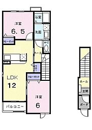 サザンカーサA 2LDKの間取図画像