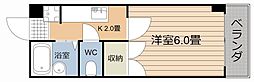 エントピア鴨池第8 5階1Kの間取り