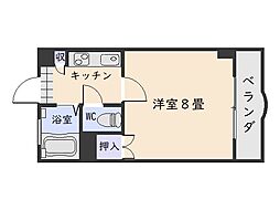 ルクール下荒田 5階1Kの間取り