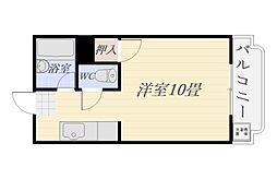 ＡＢＩＴＡＲＥ　ＮＩＳＨＩＤＡ 3階ワンルームの間取り