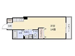アメニティきしゃば ワンルームの間取図画像