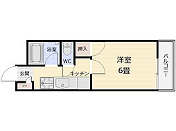 ビラヤマダ 1Kの間取図画像
