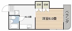 迫田ビル 1Kの間取図画像