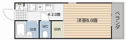 プレジールゆみ 1Kの間取図画像