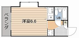 朝日プラザ上之園 ワンルームの間取図画像