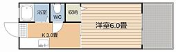 ふじコーポ 1Kの間取図画像
