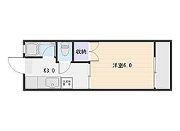 ふじコーポ 1Kの間取図画像