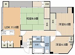 大山ハイツ 3LDKの間取図画像