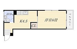 さくらヒルズ 1Kの間取図画像